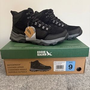 Eddie Bauer Black and Gray Hiking Boots